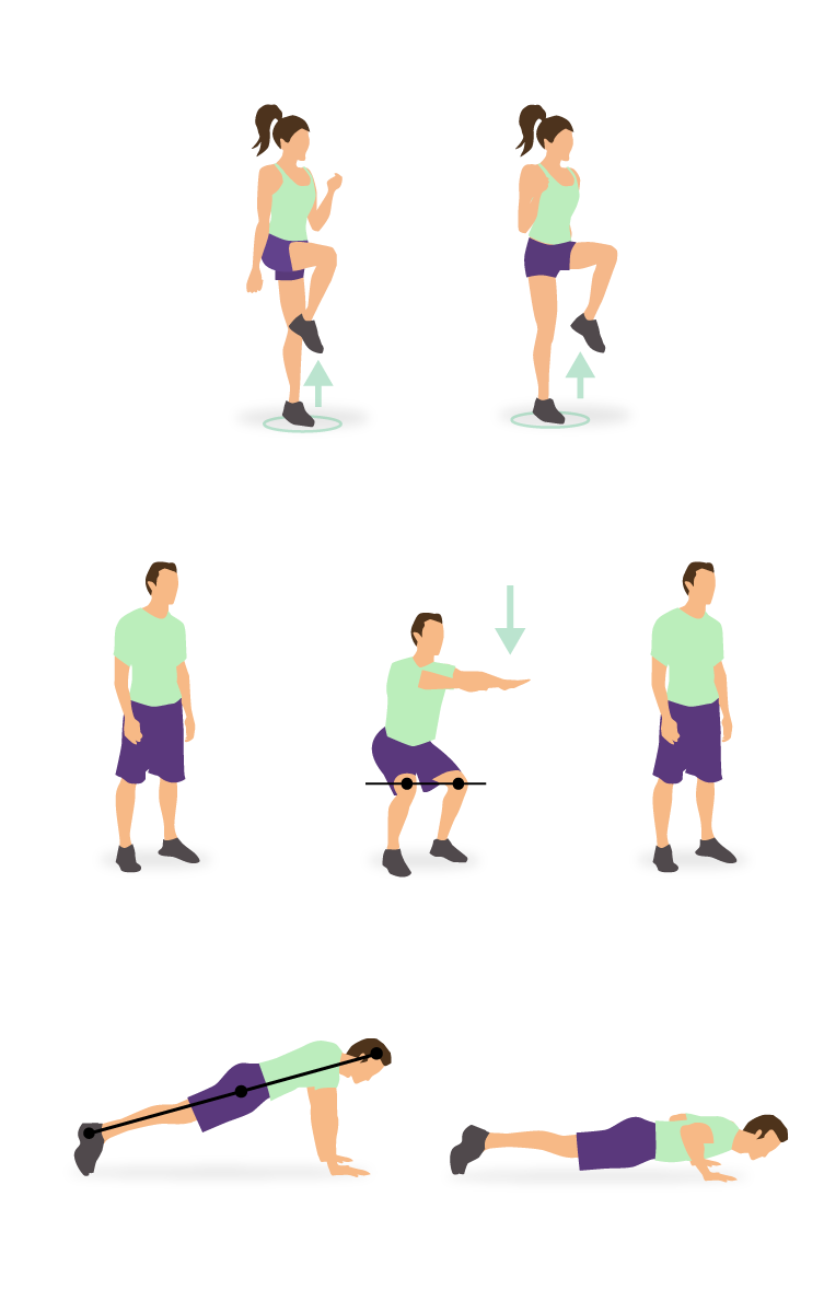 Routine fitness au levé