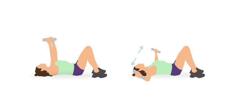 Dumbbell flyes op de grond