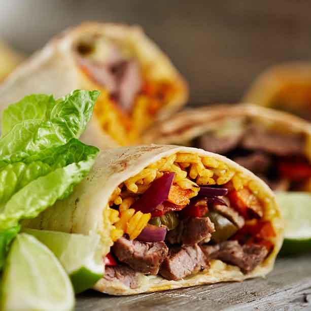 Burrito au steak grillé