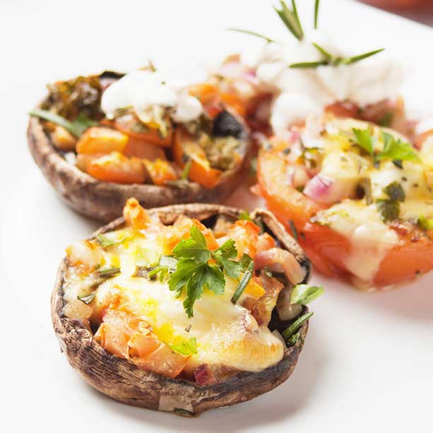 Champignons portobello et leur farce à la pizza